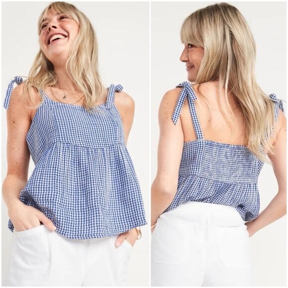 Old Navy Tie Straps Gingham Tank Top - Picture 7 of 7